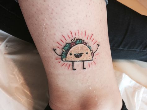 Mini Taco Tattoo, Matching Taco Tattoos, Cute Taco Tattoo, Taco Tattoo Ideas, Small Taco Tattoo, Taco Tattoo Small, Tuesday Tattoo, Taco Tattoo, Taco Tattoos