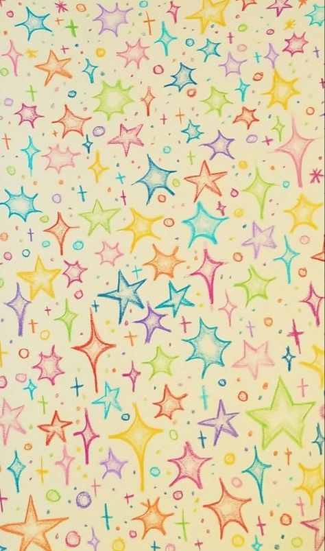Colorful Star Background, Phone Backgrounds Stars, Star Wallpaper Colorful, Colorful Doodle Wallpaper, Phone Background Painting, Wallpaper Backgrounds Drawings, Doodle Drawings Wallpaper, Colorful Aesthetic Background, Aesthetic Background Colorful