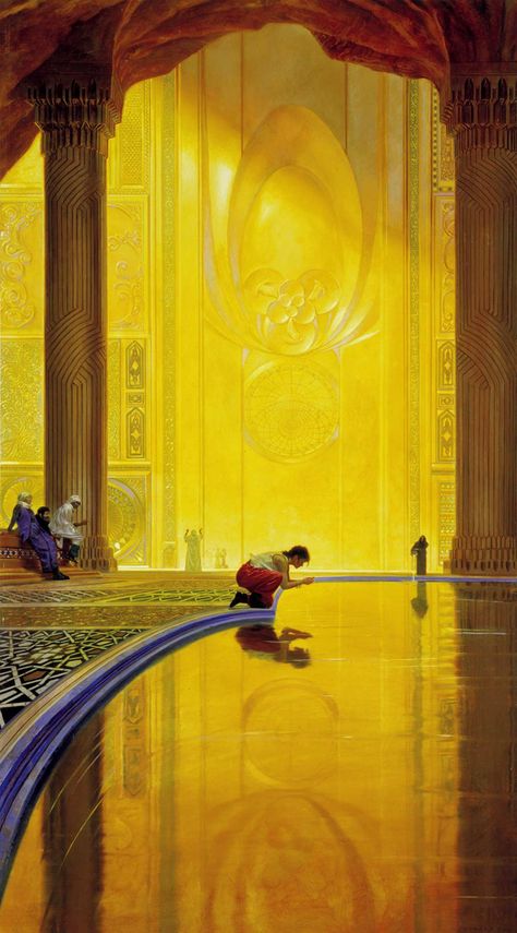 Mulciber Hayao Miyazaki, Donato Giancola, Kule Ting, Palace Interior, Fantasy City, Fantasy Places, Fantasy Setting, Art Et Illustration, Fantasy Concept Art