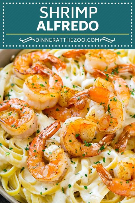 Shrimp Alfredo Recipe | Shrimp Alfredo Pasta | Shrimp Fettuccine Alfredo #shrimp #pasta #italianfood #dinneratthezoo Easy Shrimp Alfredo Recipe, Easy Shrimp Alfredo, Shrimp Pasta Recipes Easy, Shrimp Alfredo Recipe, Will Cook For Smiles, Shrimp Alfredo, Homemade Alfredo, Shrimp Recipes For Dinner, Homemade Alfredo Sauce