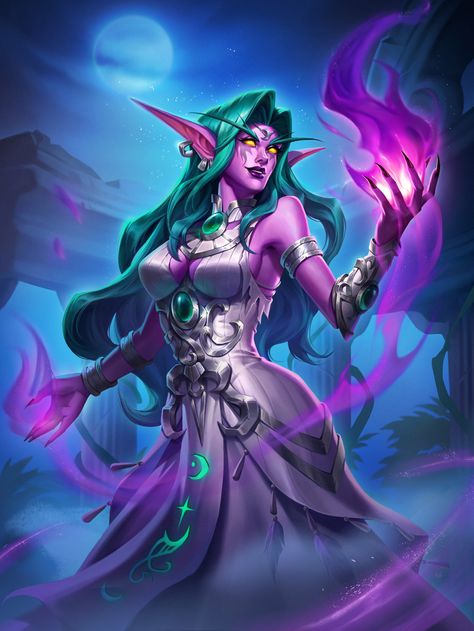 ArtStation - Tyrande, clx_新 Kawaii, Wow Elf, Blizzard Warcraft, Warhammer Fantasy Roleplay, Warcraft Iii, Anime Elf, Female Elf, Warcraft Art, Night Elf