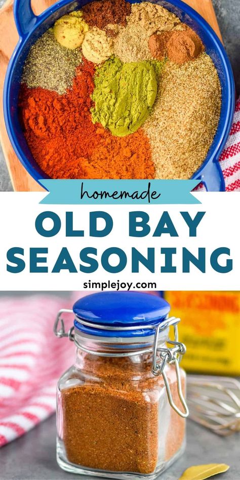 Make Your Own Old Bay Seasoning, Homemade Dry Seasoning Mixes, Old Bay Spice Recipe, Seasoning Blends Recipes, How To Make Homemade Seasonings, Old Bay Seasoning Recipes, Dry Spice Mix Recipes, Cozy Kitchen Recipes, Diy Old Bay Seasoning