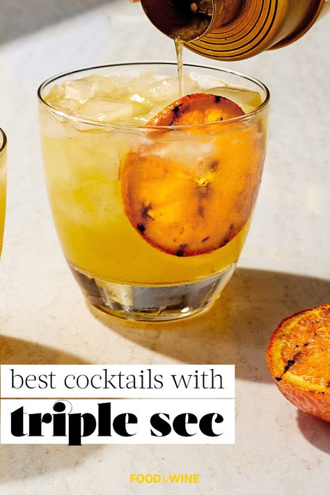 Either way, we've got what you need: Our best triple sec recipes, from spins on a traditional margarita to a lychee gimlet. #cocktails #cocktailrecipes #drinkrecipes Mixed Drinks With Triple Sec, Gin Triple Sec Cocktails, Drinks With Triple Sec Recipes Cocktails, Drinks With Triple Sec, Triple Sec Drinks Recipes, Cocktails With Triple Sec, Triple Sec Recipe, 2023 Cocktails, Triple Sec Drinks