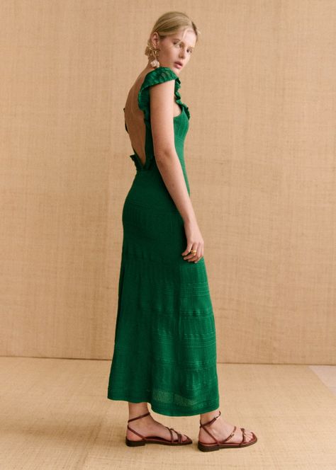 Aphrodite Dress - Summer Green - Viscose ECOVERO™ LENZING™ - Sézane