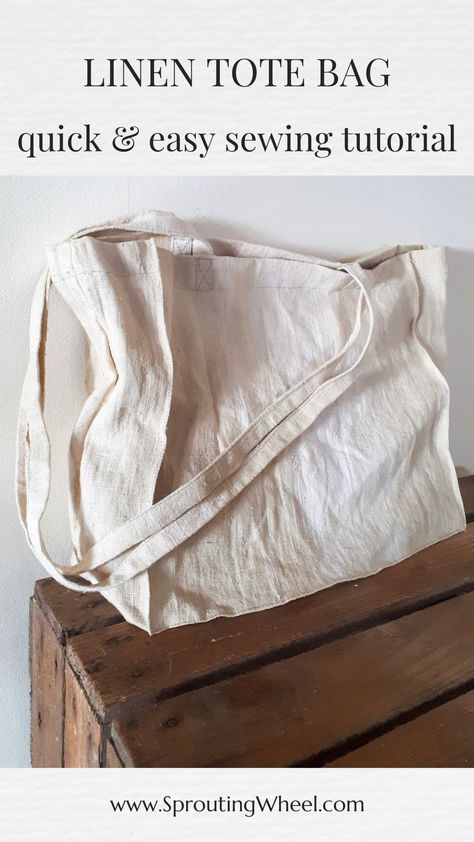 Tela, Farmers Market Bags Diy, Tote Bag Free Pattern, Tote Bag Embroidery, Bag Free Pattern, Tote Bag Pattern Free, Simple Linen, Linen Tote Bag, Bag Pattern Free