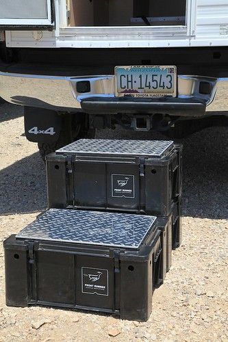 A versatile storage box: the Wolf Pack — Exploring Overland Overland Organization, Overland Mods, Defender Camping, Overland Storage, Wolf Packs, Camping Sink, Offroad Camper, Must Have Camping Gear, Camping Gear Gadgets