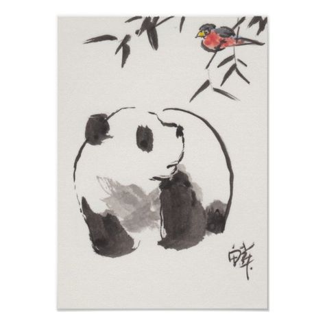 Pandas, Watercolour Panda, Panda Bear Tattoos, Panda Watercolor, Panda Illustration, Chinese Posters, Chinese Babies, Art Trading Cards, Bear Tattoos