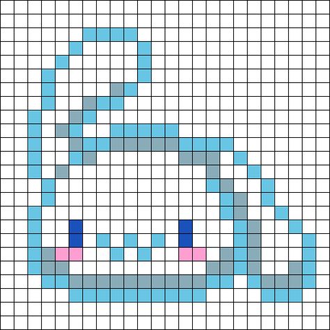 Kawaii, Sanrio Perler Bead Patterns Cinnamoroll, Cinnamon Roll Pixel Art Sanrio, Cinnamon Roll Perler Beads, Pixel Cinnamoroll, Cinnamoroll Perler Beads, Kandi Cuffs, Easy Perler Bead Patterns, Perler Bead Pattern