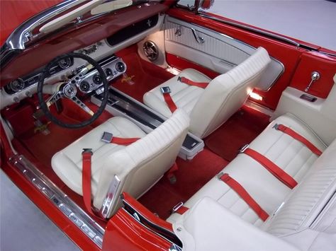 1965 FORD MUSTANG CONVERTIBLE - Interior - 117705 Mustang 66, 1965 Mustang Convertible, 1965 Ford Mustang Convertible, Mustang 65, Mustang Red, Mustang 1969, Mustang 1967, Mustang Interior, Red Mustang