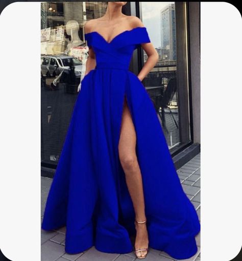 Royal Blue Evening Dress, Prom Goals, Vestidos Plus Size, Dress Off Shoulder, Dress Sleeve Length, Evening Dresses With Sleeves, Blue Evening Dresses, Maxi Dress Cocktail, Vestidos Prom