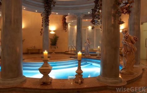 What is Nakation? (with pictures) Luxury Pools, Roman Bath House, Small Indoor Pool, Roman Pool, Indoor Swimming Pool Design, Indoor Pool Design, Piscina Interior, Indoor Pools, Indoor Swimming Pool