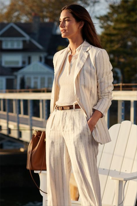 Lauren Ralph Lauren | Spring 2021 Estilo Chic Casual, Linen Suits Women, Ralph Lauren Womens Clothing, Ralph Lauren Spring, Ralph Lauren Suits, Ralph Lauren Style, Elegante Casual, Fashion Mistakes, Mode Chic