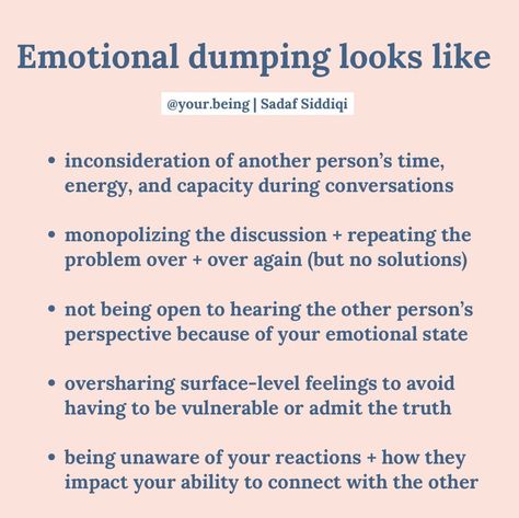 Emotional Dumping, Endurance Quotes, Emotional Unavailability, Polyvagal Theory, Healthy Relationship Quotes, Affair Recovery, Big Emotions, Mental Health Facts, Mental Health Therapy