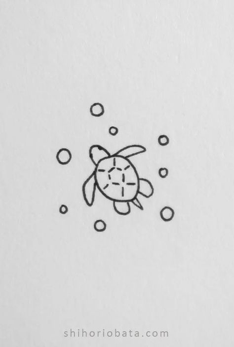 21 Easy Beach and Seascape Drawing Ideas Preppy Doodles Easy, Cute Easy Doodles Ideas, Aesthetic Small Drawings, Cute Simple Drawing Ideas, Cute Random Drawings, Easy Turtle Drawing, Little Things To Draw, Summer Drawing Ideas, Seascape Drawing