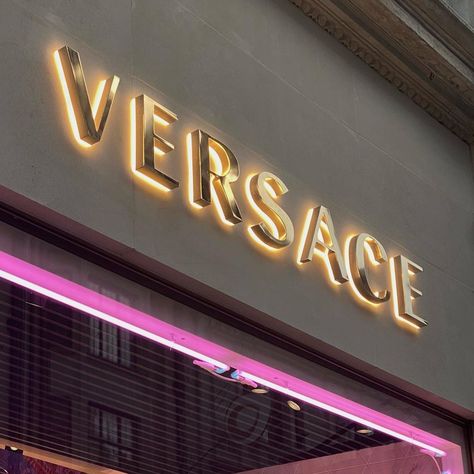 Couture, Versace Store Aesthetic, Versace Aesthetic Logo, Vintage Versace Aesthetic, Designer Brands Aesthetic, Versace Aesthetic, Brands Aesthetic, Versace Store, Business Signs Outdoor