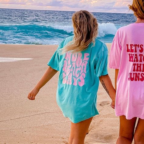 MORE BEACH DAYS T-SHIRT - MEDIUM / WATERMELON Beach Outfit T-shirt, Oversized White Shirt Beach Outfit, Beach Theme Shirts, Beach T Shirt Ideas, Beachy Oversized Shirts, Summer Tshirts For Women, Beach Oversized Shirt, Beach Tee Shirts, Summer T Shirt Design Ideas