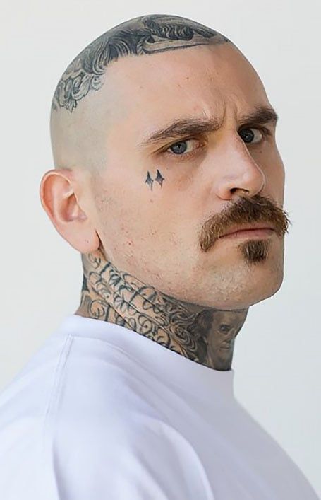 Facial Tattoos Men, Under Eye Tattoo Men, Forehead Tattoo Men, Chin Tattoo Men, Subtle Face Tattoos, Male Face Tattoo, Men Face Tattoo, Face Tats Men, Small Face Tattoo Men