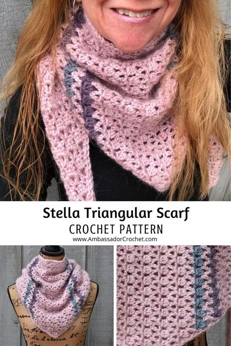 Scarf Patterns, Crochet Desert, Embroidery Gloves, Shawl Scarf Crochet, Yellow Shawl, Triangle Scarf Crochet Pattern, Crochet Triangle Scarf, Center Point, Crochet Triangle
