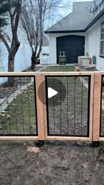28K views · 1.8K likes | Alex Mazhukhin on Instagram: "Building a dog fence for the side yard  • • • #dogsofinstagram #diy #howto #backyardideas #backyarddesign" Dog Fence Front Yard, Side Gate And Fence, Outdoor Dog Gate Diy, Diy Gate For Dogs, Fence With A View, Small Fencing Ideas, Diy No Dig Fence Ideas Cheap, Diy Removable Fence, Freestanding Fence Diy
