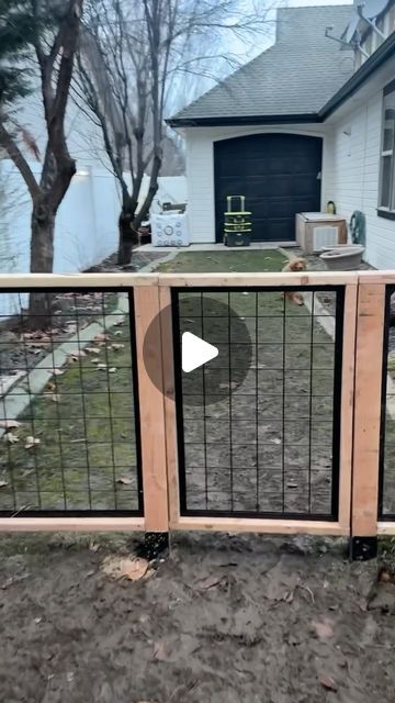 28K views · 1.8K likes | Alex Mazhukhin on Instagram: "Building a dog fence for the side yard  • • • #dogsofinstagram #diy #howto #backyardideas #backyarddesign" Outdoor Dog Gate Diy, Side Gate And Fence, Dog Fence For Garden, Yard Separation Ideas For Dogs, Diy Gate For Dogs, Diy Fences And Gates, Front Yard Fence For Dogs, Front Yard Metal Fence Ideas, Chicken Wire Dog Fence