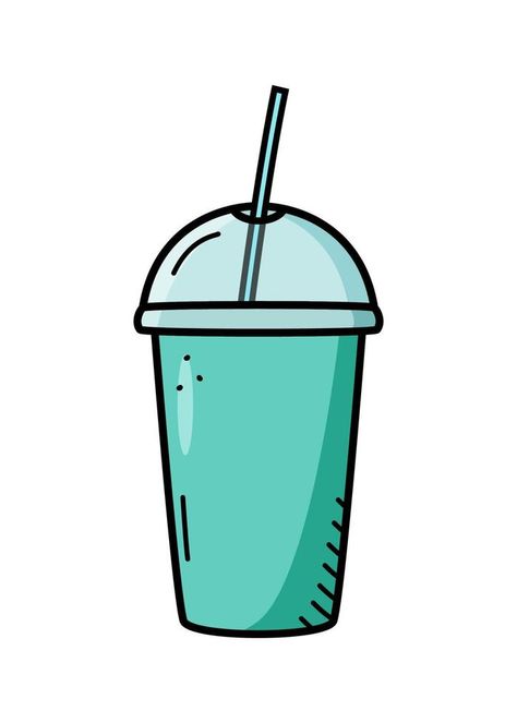 Smoothie to go take away or freshly squeezed juice, a glass with a lid and a straw. Doodle vector illustration drink. Slushy Drawing, Juice Glass Drawing, Smoothie Cartoon, Smoothie Drawing, Smoothie Illustration, Juice Drawing, Juice Illustration, Drink Vector, Drink Doodles