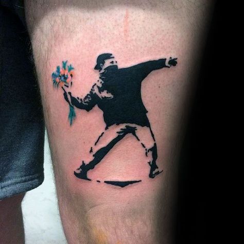 70 Banksy Tattoos For Men - Street Art Ink Design Ideas Banksy Tattoo Ideas, Banksy Tattoo, Guy Tattoos, History Tattoos, Tattoo Pictures, Ghost Tattoo, Banksy Art, Red Tattoos, Dope Tattoos