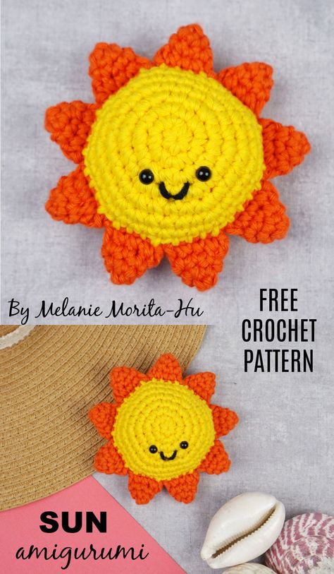 Amigurumi Patterns, Crochet Sun Tutorial, Crochet Sun Amigurumi Free Pattern, Amigurumi Sun Free Pattern, Amigurumi Book Pattern, Crochet Sunshine Pattern, One Hour Amigurumi, Crochet Sun Amigurumi, Crochet Sun Free Pattern