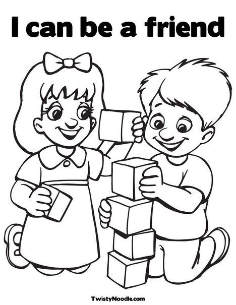 33 - coloring page (you can change the text on the top!) Kindness Preschool, Preschool Friendship, Friendship Crafts, Friendship Theme, Friendship Activities, Twisty Noodle, Preschool Coloring Pages, Thankful For Friends, Friend Crafts
