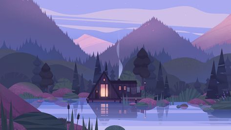 Cozy hut on Behance Wallpaper For Pc Aesthetic, Anime Mountain, Peace Aesthetic, 컴퓨터 배경화면, Chill Wallpaper, Ipad Games, Cute Laptop Wallpaper, Computer Wallpaper Desktop Wallpapers, Mountain Forest