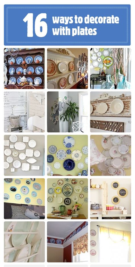 AMAZING collection of plate decorating - curated from @Hometalk featured on Funky Junk Interiors Upcycling, Decorating With Plates, Plate Decorating, Plate Walls, Funky Junk Interiors, Plate Wall Decor, Plate Decor, Hanging Plates, Plate Display