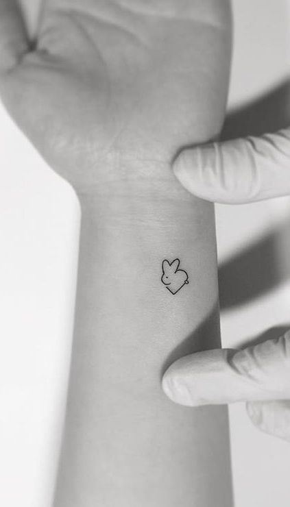 Female Tattoos, Cross Tattoos, Hase Tattoos, Actor Tattoo, Heart Tattoo Wrist, Sanskrit Tattoo, Bunny Tattoos, Rabbit Tattoos, Shape Tattoo