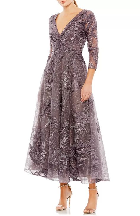 Mac Duggal, Mother Of The Bride Dresses Long, A Line Cocktail Dress, Groom Looks, Mother Of Groom Dresses, Mob Dresses, Formal Dresses Gowns, Bubble Sleeve, Fairytale Dress