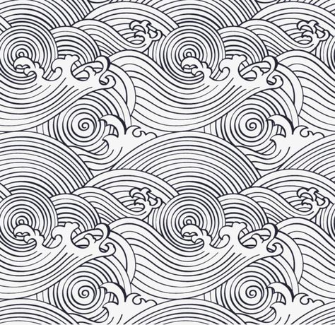 Wave Tattoo Pattern, Wave Pattern Tattoo, Wave Pattern Design, Waves Sketch, Patterns Tattoo, Wave Japanese, Png Pattern, Cream Tattoo, Wave Drawing