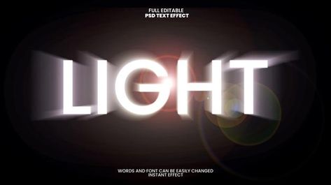 Light text effect | Free Psd #Freepik #freepsd #typography #font #glitter #text Glow Typography, Light Typography, Free Photoshop Text, Glitch Text, Minimal Font, Graffiti Text, Logo Mockups Psd, Comic Text, Light Font