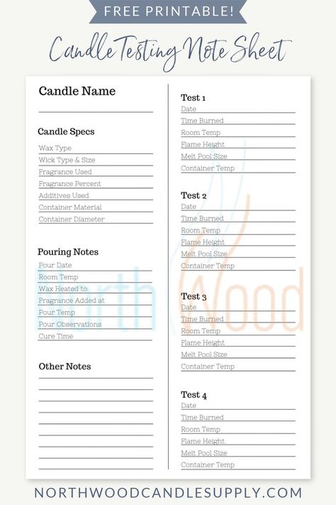 printable candle testing note sheet Candle Scents Recipes, Candle Packaging Design, Shop Candles, Doctor Graduation Gift, Candle Printable, Homemade Scented Candles, Diy Scent, Candle Making Business, Note Sheet