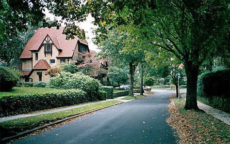 when the girls are walking on the street near the end, the suburb they're in resembles this, pretty woodsy Forest Hills Queens, Forest Hills Gardens, New York City Photos, Washington Heights, Garden On A Hill, Tudor Style Homes, City Photos, English Village, Queens Ny