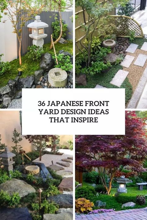 japanese front yard design ideas that inspire cover Trees For Japanese Garden, Japanese Front Yard, Japanese Courtyard Garden, Front Yard Design Ideas, Japanese Garden Backyard, Japanese Garden Style, Yard Design Ideas, Japanese Gardens Design Ideas, Japanese Inspired Garden