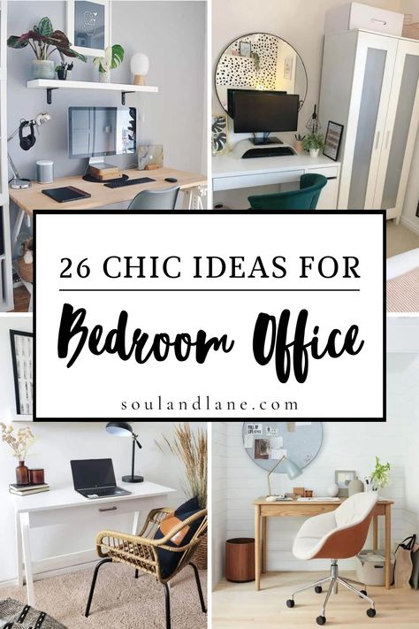 Merge productivity with tranquility by exploring chic bedroom office ideas designed for those who desire a balanced space. Discover how to cleverly integrate a work area into your bedroom without sacrificing comfort or style. From compact, minimalist desks that fit snugly into cozy corners to creative storage solutions that keep clutter at bay, these ideas will inspire you to create a multifunctional space where work and rest coexist harmoniously. Incorporate soothing colors, strategic lighting, Minimalist Guest Room Office, At Home Office In Bedroom, Desk With Sitting Area, Office Space Guest Bedroom, Corner Desk Ideas Master Bedrooms, Small Office Nook In Bedroom, Desk In A Small Bedroom, Home Office In Corner Of Room, Small Desk Corner Ideas