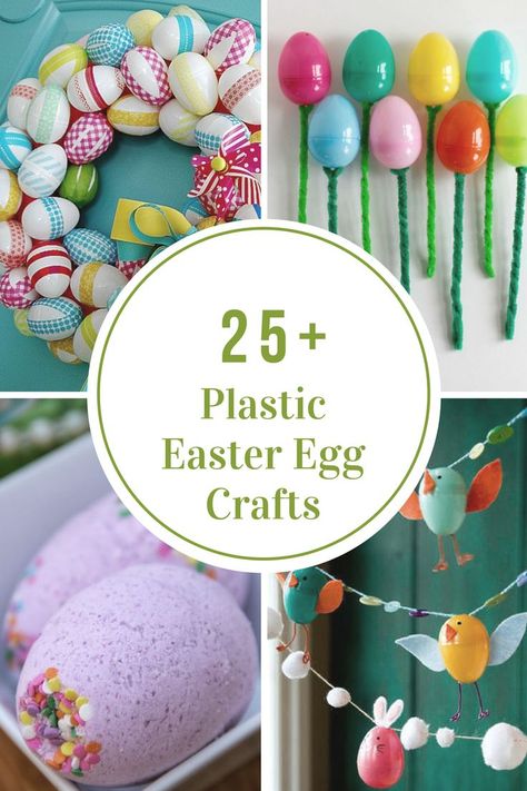 Plastic Easter Eggs seem to multiply every year. Don't toss them or store them away until next year. Why not reuse those eggs for these Plastic Easter Egg Crafts and Activities? Amigurumi Patterns, Plastic Easter Egg Crafts, Easter Craft Projects, Easter Activities For Kids, Plastic Easter Eggs, Easter Eggs Diy, Easter Egg Crafts, Easter Egg Painting, Plastic Eggs