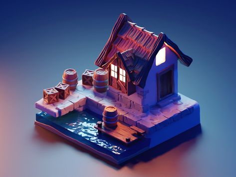 Blender 3d Illustration, Blender 3d Art, 3d Illustrator, City Building Game, Digital Art 3d, 3d Environment, 3d Concept, Isometric Art, Isometric Design