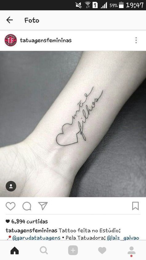 Men Tattoos, Unique Mother Daughter Tattoos Matching, Kid Tattoos For Moms, Name Tattoos For Moms, Kid Name Tattoo, Baby Name Tattoos, Mom Tattoo Designs, Tattoos With Kids Names, Mommy Tattoos