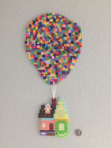 The house from Up! (Pixar movie) done in perler beads by darth_baloo Hamma Beads Ideas, Perler Bead Disney, Pixels Art, Melty Bead Patterns, Easy Perler Beads Ideas, Pearl Beads Pattern, Fuse Bead Patterns, Peler Beads, Hama Beads Design