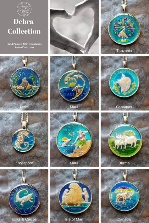 Upcycling, Fimo, Coin Jewelry Diy, Coin Painting, Coin Jewellery, Coin Art, Diy Resin Projects, Resin Jewelry Diy, Animal Nature