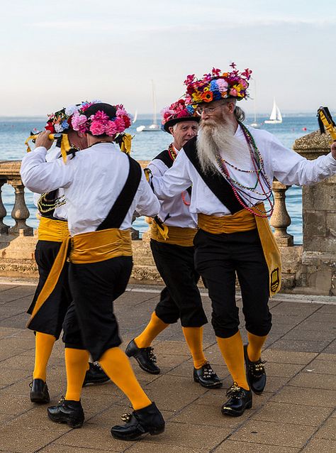 Morris Dancers ~ dancing by the sea in Cowes Morris Dancers, Indoor Plant Styling, Morris Dancing, Plant Styling, British Traditions, Look Man, Shall We Dance, National Dress, Country Houses