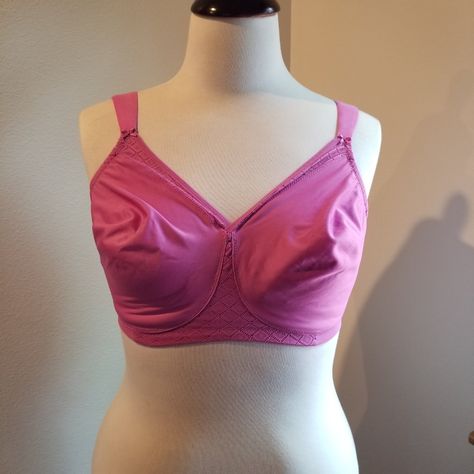 Wireless Cups Make This Full-Coverage Bra Perfect For Comfortable, Everyday Wear. Ideal For Larger Busts; Smoothing Back; Wide, Padded Straps. Pretty Lace Details, Solid Cups. 40g. New, Unworn Condition. Rose Pink. (Photos Show A Richer Pink) 4 Hook-N-Eyes. Wireless Bra For Large Bust, Bra For Large Bust, Full Coverage Bra, Wireless Bra, T Shirt Bra, Large Bust, Rose Pink, Lace Detail, Women's Intimates