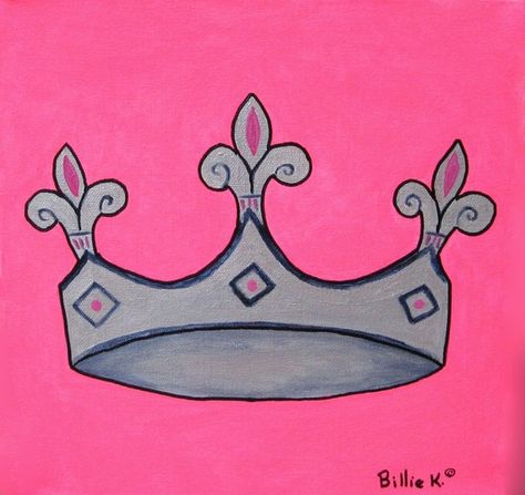 Girl's Princess Room Original Canvas Wall Art - Silver and Pink Crown Painting for Playroom. Available on #Etsy for $195.00. Click here to view the detail. www.etsy.com/listing/60834122/girls-princess-room-original-canvas-wall?ref=shop_home_active Tiara Painting, Girls Princess Room, Crown Painting, Room Paintings, Girls Playroom, Painted Bedroom Furniture, Animal Artwork, Pink Crown, Princess Room