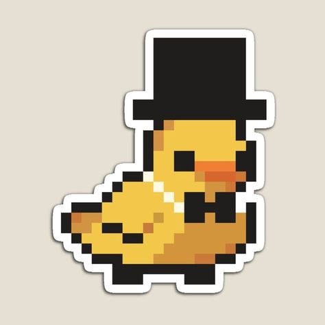 Little Fancy Duck #Sticker #stickers #retro #gamer #gaming #cute #kawaii #buyme #pixel #pixelart #art #digital #drawing #illustration #draw Piskel Art, Easy Pixel Art, Arte 8 Bits, Duck Art, Pixel Drawing, Cute Duck, Iphone Wallpaper Hd Nature, Pix Art, Pixel Art Grid