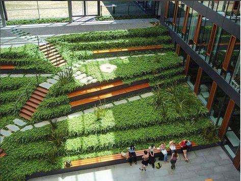 Roof Garden Design at Biological Institutes of Dresden University of Technology by Gerber Architekten.: Ramp And Stairs Architecture, Ramp Stairs, Landscape Stairs, Landscape Steps, Roof Garden Design, Landscape Design Drawings, Desain Lanskap, Stairs Architecture, Outdoor Stairs