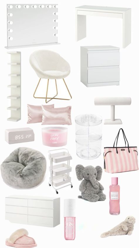 Clean Pink Room Aesthetic, Simple Coquette Room Ideas, Ballet Core Room, Room With Pink Accents, Aesthetic Shelf Ideas, Bedroom Inspo Pink, Things For Your Bedroom, Girly Room Aesthetic, Room Wishlist