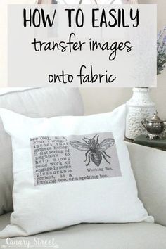 Diy Throws, Transférer Des Photos, Diy Throw Pillows, Diy Sy, Transfer Images, Foto Transfer, Hemma Diy, Photo Transfer, Creation Deco